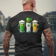 St Patrick Day Irish Ireland Flag Green Beer Lover Women Men's T-shirt Back Print Gifts for Old Men