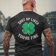 St Patrick's Day Beer Drinking Shut Up Liver You're Fine Men's T-shirt Back Print Gifts for Old Men