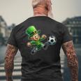 St Patrick's Day Irish Leprechaun Soccer Team Player Men's T-shirt Back Print Gifts for Old Men