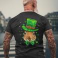 St Patrick's Day Leprechaun Squirrel Rodents Shamrock Irish Mens Back Print T-shirt Gifts for Old Men