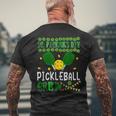St Patrick's Day Pickleball Crew Equipment Player Team Men's T-shirt Back Print Gifts for Old Men
