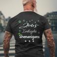 St Patricks Day Shamrock Jobs Instigate Shenanigans Saying Job Title Mens Back Print T-shirt Gifts for Old Men