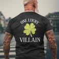 St Patricks Day Shirt Lucky Villain Mens Back Print T-shirt Gifts for Old Men