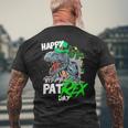 St Patricks DayRex Shirt Happy Pat Rex Day Dinosaur Mens Back Print T-shirt Gifts for Old Men
