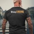 Stay Sober Na Aa Narcotics Anonymous Sobriety Life Men's T-shirt Back Print Gifts for Old Men