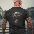 Steampunk Skull With Aviator Cap Gears Clockwork And Goggles Men's T-shirt Back Print Gifts for Old Men