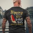 Stepping Into My 65Th Birthday With God's Grace & Mercy Men's T-shirt Back Print Gifts for Old Men