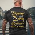 Stepping Into My April Birthday With God's Grace & Mercy Men's T-shirt Back Print Gifts for Old Men