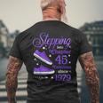 Stepping Into Chapter 45 Fabulous Since 1979 45Th Birthday Men's T-shirt Back Print Gifts for Old Men