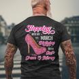 Stepping Into My March Birthday With Gods Grace & Mercy Men's T-shirt Back Print Gifts for Old Men