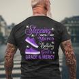 Stepping Into My March Birthday With God's Grace & Mercy Men's T-shirt Back Print Gifts for Old Men