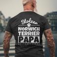 Stolzer Norwich Terrier Papa T-Shirt mit Rückendruck Geschenke für alte Männer