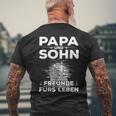 Stolzer Papa Sohn Angeln Partnerlook Boss T-Shirt mit Rückendruck Geschenke für alte Männer