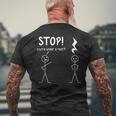 Stop You're Under A Rest Music Musician Stick Man Men's T-shirt Back Print Gifts for Old Men