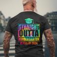 Straight Outta Kindergarten School Graduation Class Of 2024 Men's T-shirt Back Print Gifts for Old Men