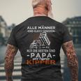 Straßenbauer Echte Männer & Papa Fahren S T-Shirt mit Rückendruck Geschenke für alte Männer