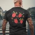 Strawberry Strawberries Cute Garden Cottagecore Aesthetic Men's T-shirt Back Print Gifts for Old Men