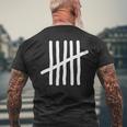 Strichliste Striche Zeichen Fünf Sechs Mathe T-Shirt mit Rückendruck Geschenke für alte Männer