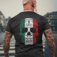 Sugar Skull Mexican Flag Cinco De Mayo Dia De Los Muertos Men's T-shirt Back Print Gifts for Old Men