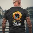 Sunflower Butterflies Flowers Total Solar Eclipse 2024 Men's T-shirt Back Print Gifts for Old Men