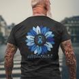 Sunflower Colon Cancer Awareness Month Men's T-shirt Back Print Gifts for Old Men