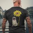 Sunflower Sunshine Pug Cute Animal Pet Dog Men's T-shirt Back Print Gifts for Old Men