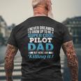 Super Cool Pilot Dad Father's Day Mens Back Print T-shirt Gifts for Old Men