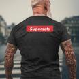 Supersets Red Box Logo Mens Back Print T-shirt Gifts for Old Men