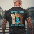 Support Squad Ribbon Sexual Assault Awareness Men's T-shirt Back Print Gifts for Old Men