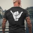 Surfer's Shaka Hand Sign Surfing Surf Culture Men's T-shirt Back Print Gifts for Old Men
