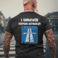 I Survived German Autobahn Car Lover Speed Lover Men's T-shirt Back Print Gifts for Old Men