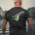 T-Rex Green Monk Parakeet Birb Memes Screaming Parrot Men's T-shirt Back Print Gifts for Old Men