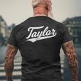 Taylor Varsity Script Sports Athletic Jersey Name Style Men's T-shirt Back Print Gifts for Old Men