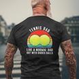 Tennis Like A Normal Dad But With Bigger Balls Vintage Mens Back Print T-shirt Gifts for Old Men