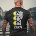 Tennis Senior 2024 Player Class Of 2024 Graduation Game Day Men's T-shirt Back Print Gifts for Old Men