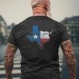 Texas Flag Vintage Texas Flag Longhorn Skull Retro Tx Mens Back Print T-shirt Gifts for Old Men