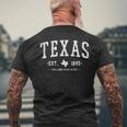 Texas Lone Star State Texas Est Men's T-shirt Back Print Gifts for Old Men
