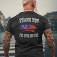 Thank You For Your Service Patriotic Veterans Day Mens Back Print T-shirt Gifts for Old Men