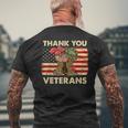 Thank You Veteran Veterans Day American Us Flag Poppy Flower Men's T-shirt Back Print Gifts for Old Men