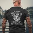 That's What I Do I Drink Coffee I Hate People And Know Things Mens Back Print T-shirt Gifts for Old Men