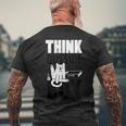 Think Outside The Litter Box Cat Kitty Butt Poop Lick Men's T-shirt Back Print Gifts for Old Men