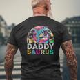 Tie Dye Daddysaurus Dinosaur Daddy Saurus Family Matching Mens Back Print T-shirt Gifts for Old Men