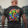 Tie-Dye Frog Animal Peace Sign Hippie Men's T-shirt Back Print Gifts for Old Men