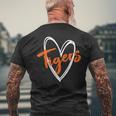 Tigers School Sports Fan Team Spirit Cute Heart Tigers Men's T-shirt Back Print Gifts for Old Men
