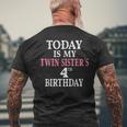 Today Is My Twin Sister's 4Th Birthday Party 4 Years Old Men's T-shirt Back Print Gifts for Old Men