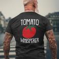 Tomato Whisperer Father's Day Gardening Daddy Papa Gardener Mens Back Print T-shirt Gifts for Old Men