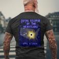 Total Eclipse Of The Heartland Total Solar Eclipse 2024 Men's T-shirt Back Print Gifts for Old Men