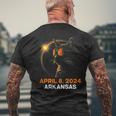 Total Solar Eclipse 2024 Arkansas Cat Lover Wearing Glasses Men's T-shirt Back Print Gifts for Old Men
