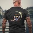 Total Solar Eclipse 2024 Axolotl In Astronomy Glasses Men's T-shirt Back Print Gifts for Old Men