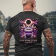 Total Solar Eclipse 2024 Axolotl Wearing Glasses Astronomy Men's T-shirt Back Print Gifts for Old Men